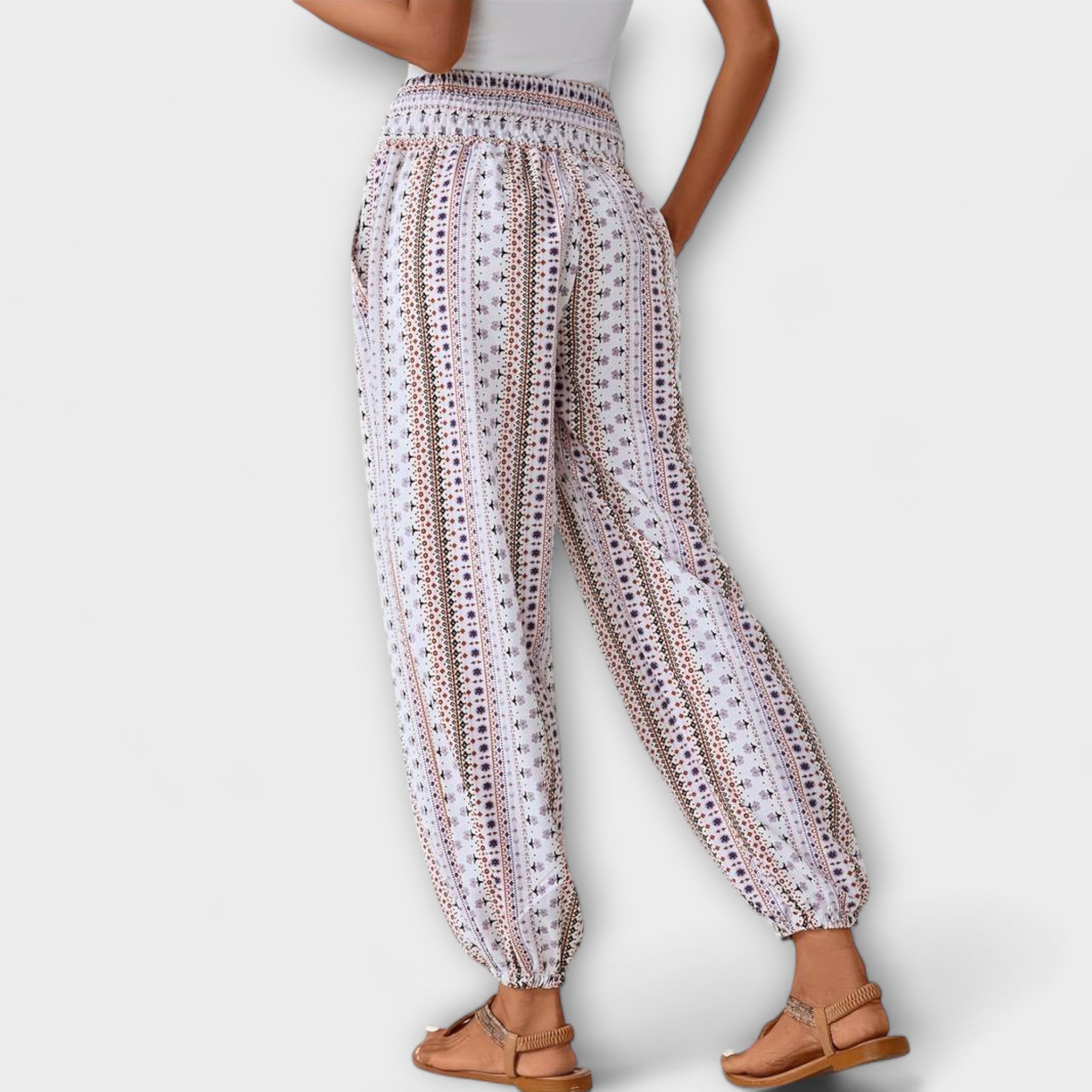 Ethnic Graphic Print Pants — Bold Patterned Trousers with Comfortable Fit