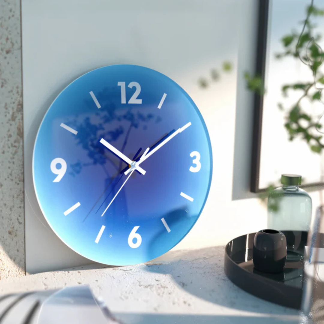 Elegant Sunset - Glass Wall Clock for a Cozy Atmosphere