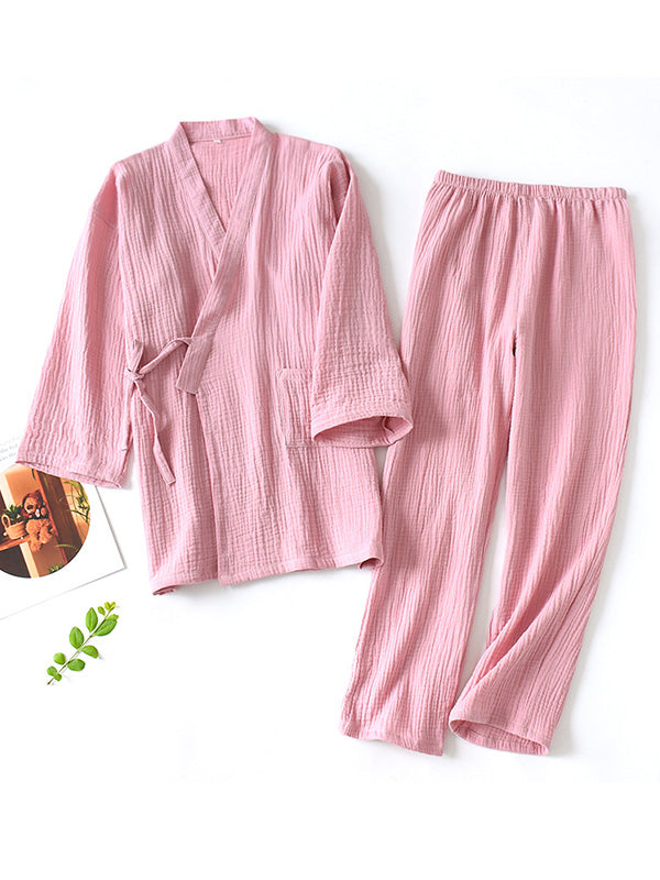 Hailey Women's Elegant Wrap-Style Two-Piece Pajama Set for Comfortable Nights