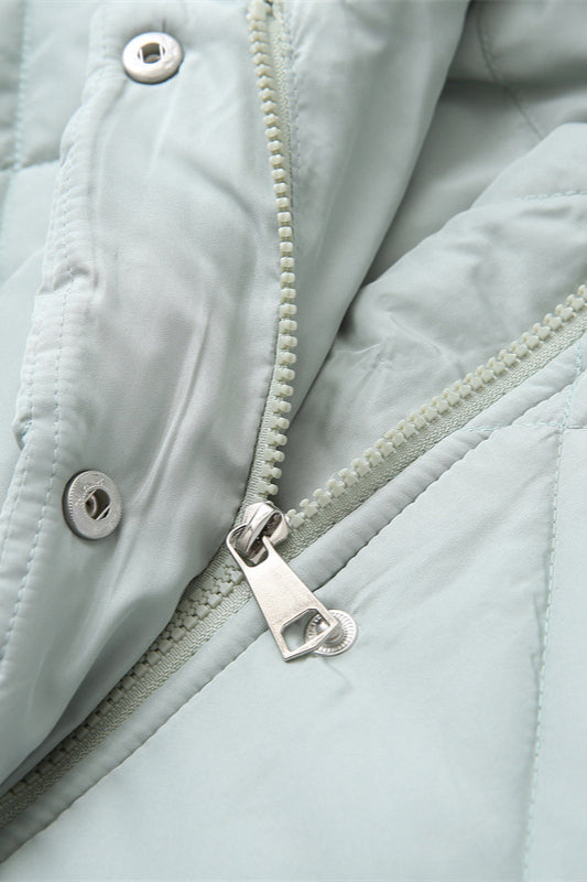 Long Quilted Puffer Jacket with Hood for a Warm and Trendy Look
