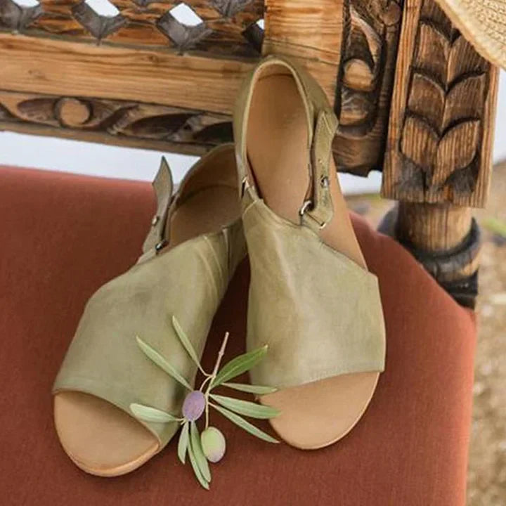 Chic Minimalist Olive Sandals