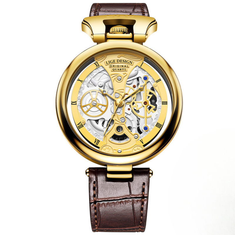 Elegant business watch with hollow design for a sophisticated style
