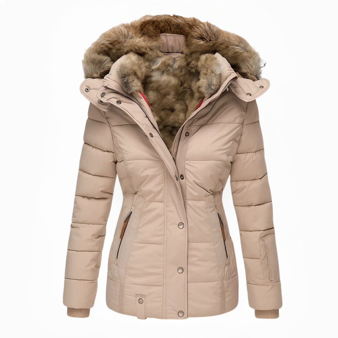 Anna™ | Luxuriously Cozy Beige Winter Fur Jacket in Beige