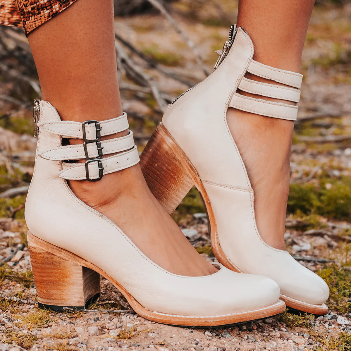 Timeless Vintage Leather Strap Heels