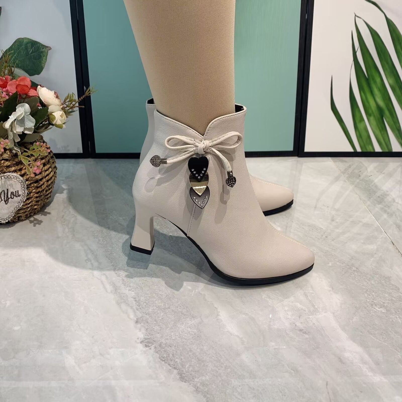 Pointed Toe Ankle Boots with Bow for an Elegant Style