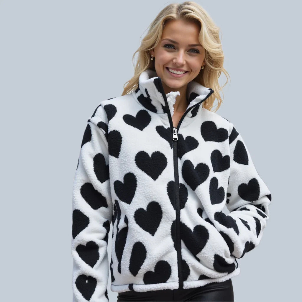 Dianne – Cozy Reversible Heart-Print Jacket for Everyday Comfort