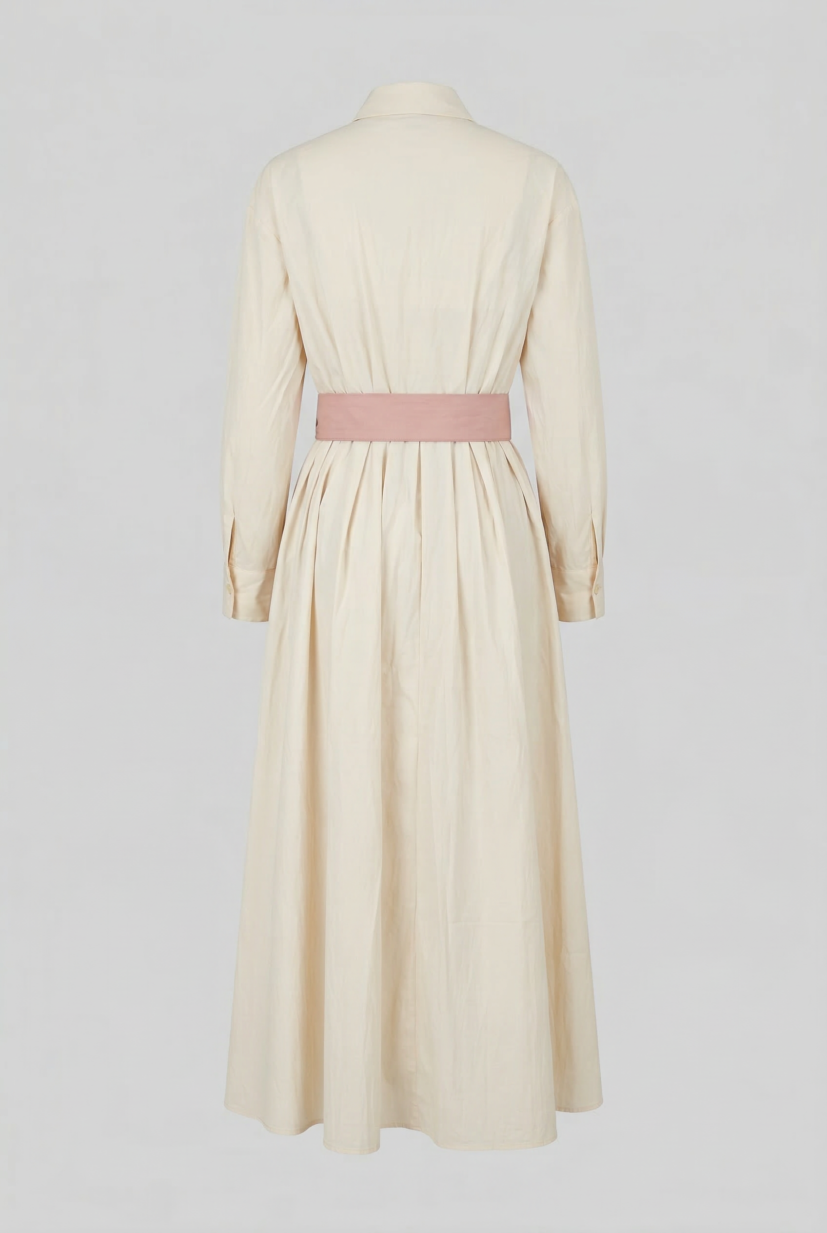 Elegant Maxi Dress with Shirt, Long Sleeves, and Tie