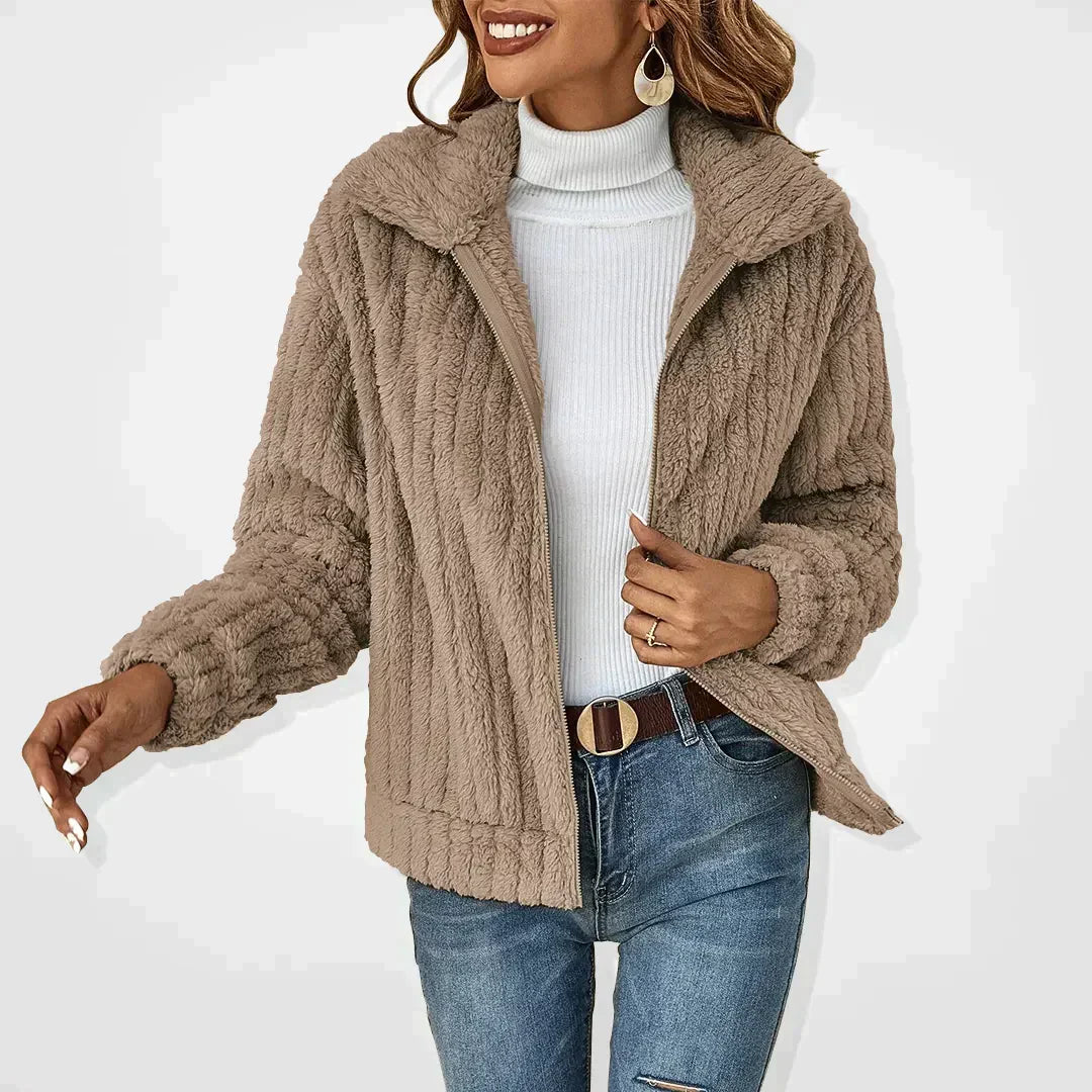 Women's Cozy Faux-Fur Plush Cardigan