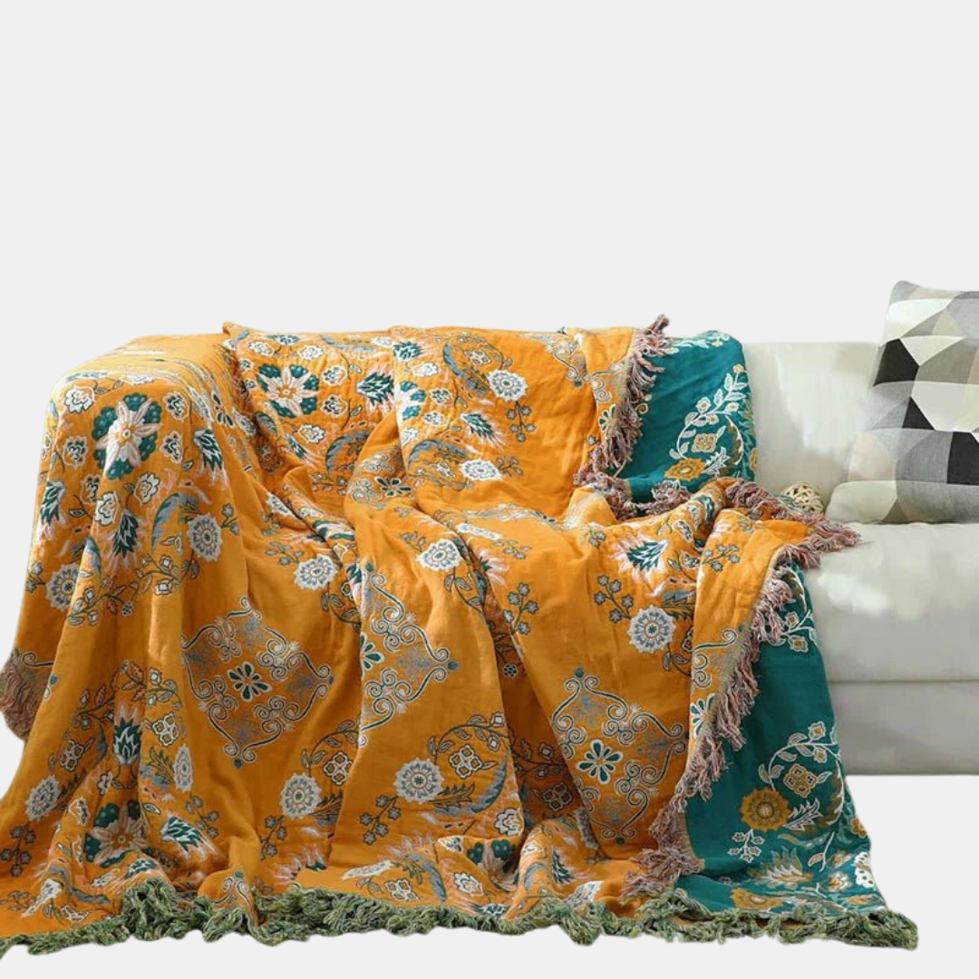 Stylish Boho Jacquard Plaid Made of Soft Cotton - Perfect for Cozy Atmospheres