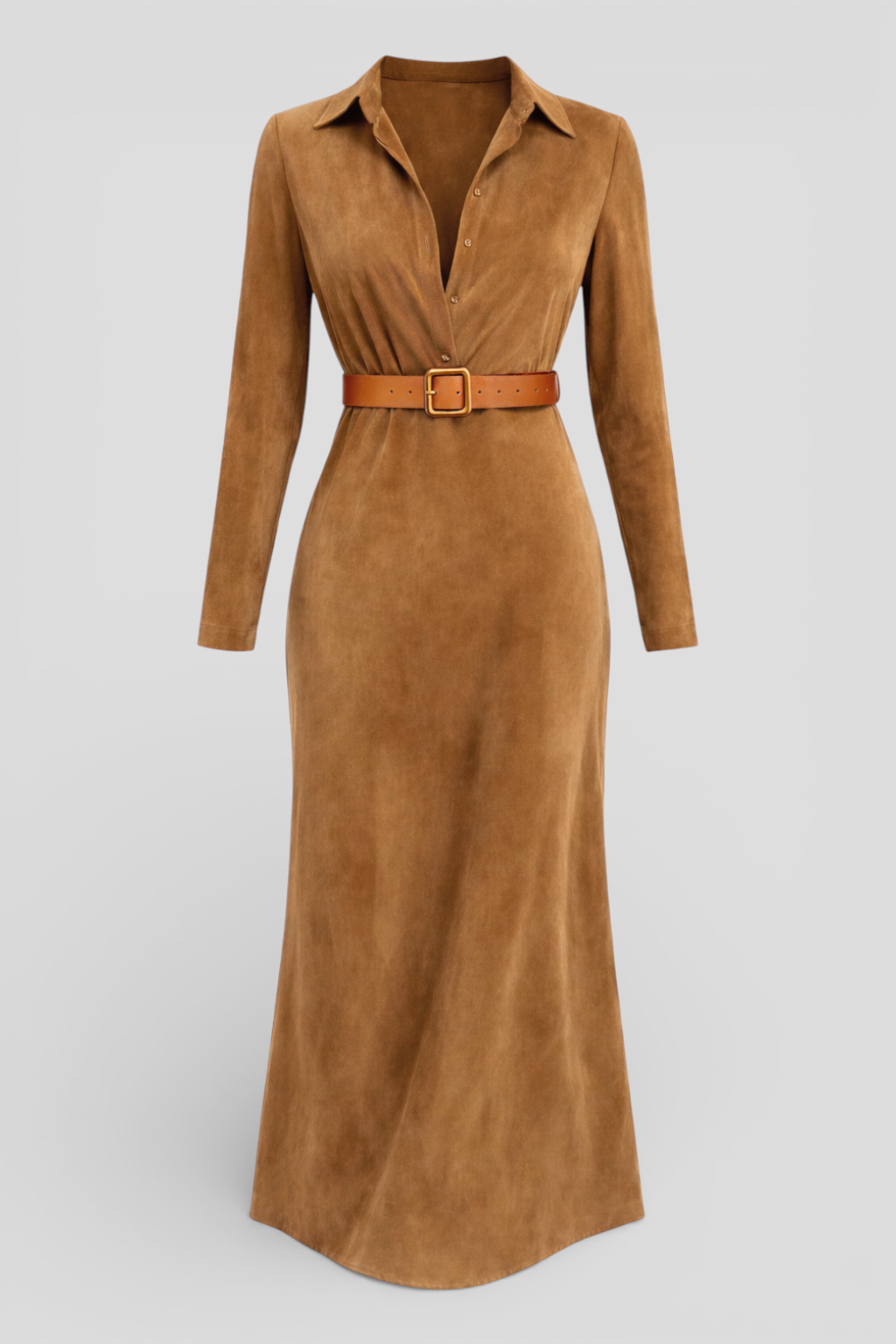 Simple and Elegant Maxi Polyester Dress with Bow Tie