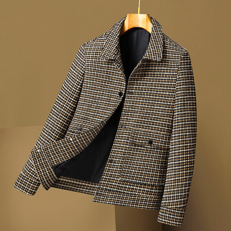 Chic Malcolm Houndstooth Wool Jacket for a Stylish Look