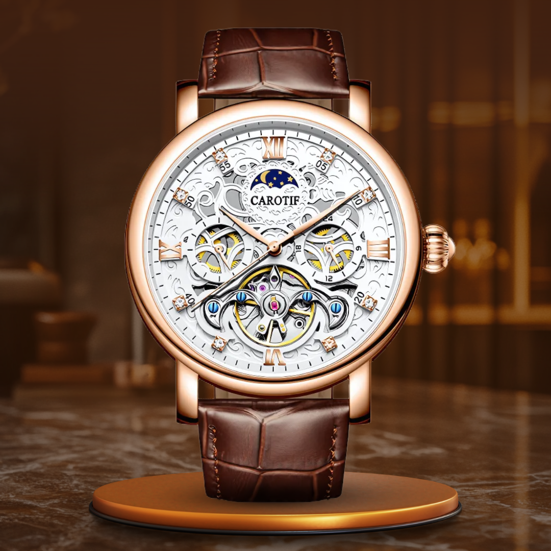 Elegant Automatic Leather Watch for Business