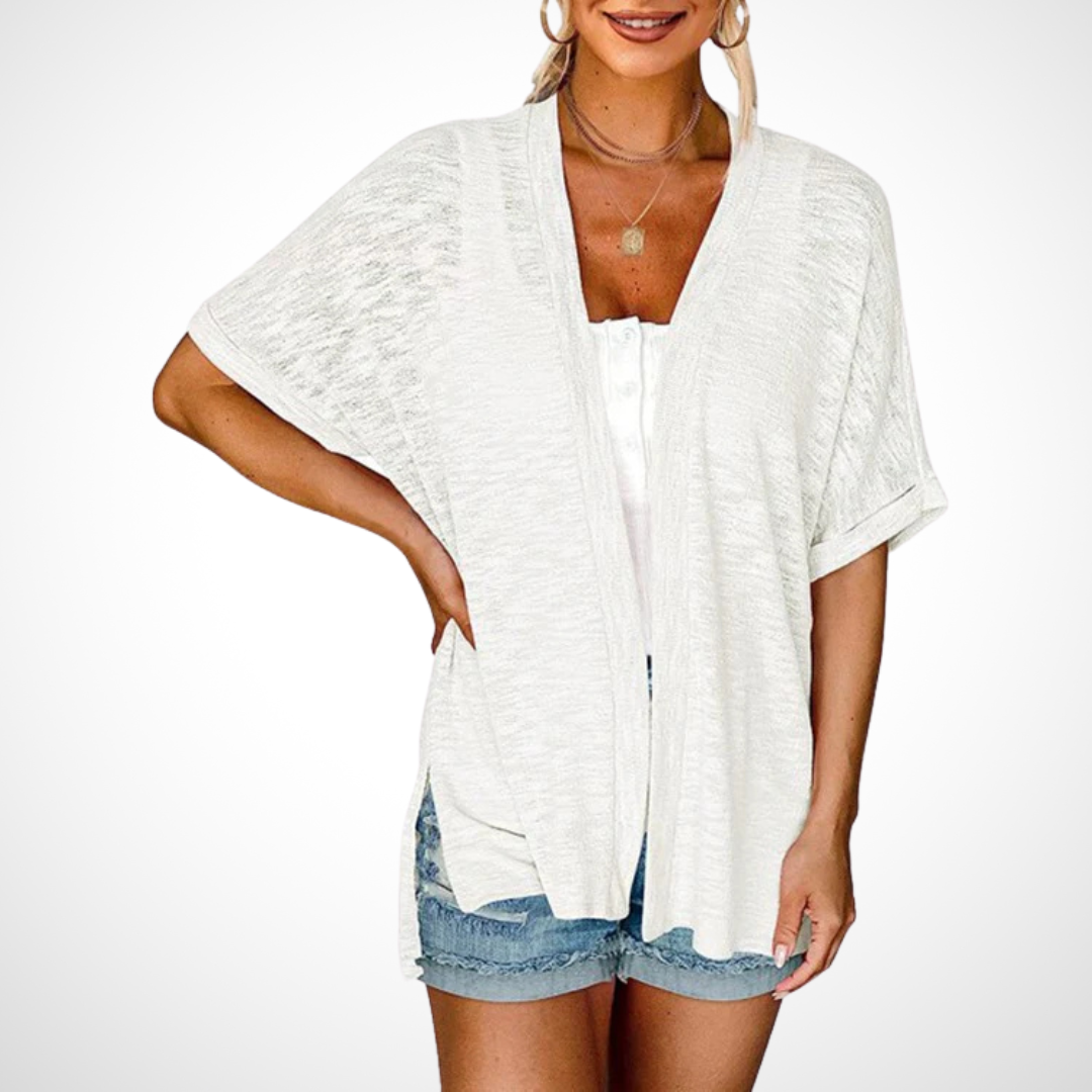 Effortless Flowy Short-Sleeve Cardigan for Chic Everyday Style