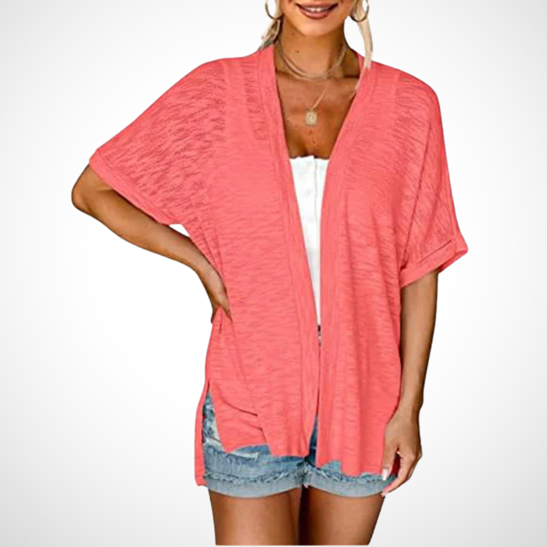 Effortless Flowy Short-Sleeve Cardigan for Chic Everyday Style