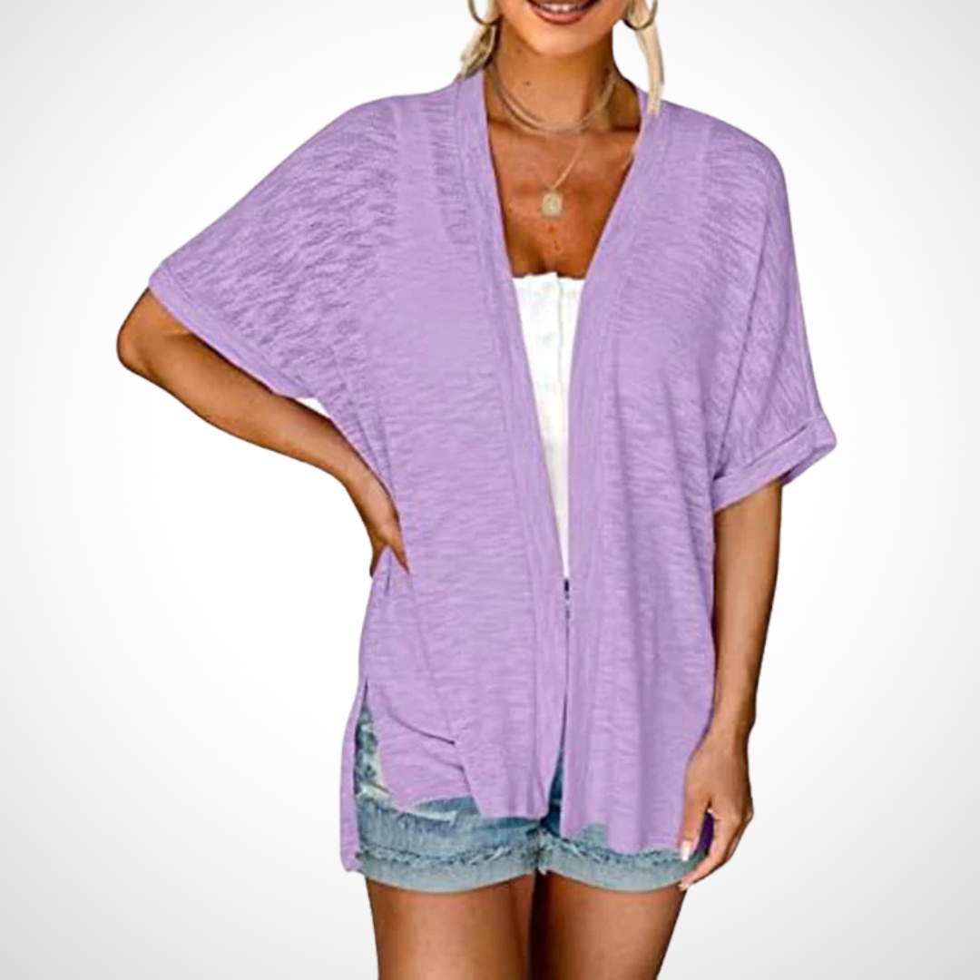 Effortless Flowy Short-Sleeve Cardigan for Chic Everyday Style