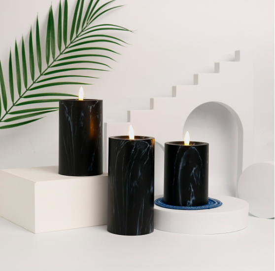 Candlylight™ | Set of 3 Elegant LED Marble Candle Lights for Ambiance Lighting