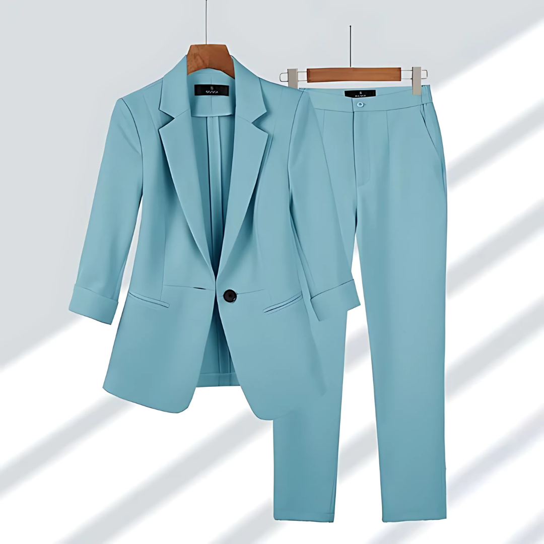 Elegant women's blazer with matching trousers suit for a stylish look