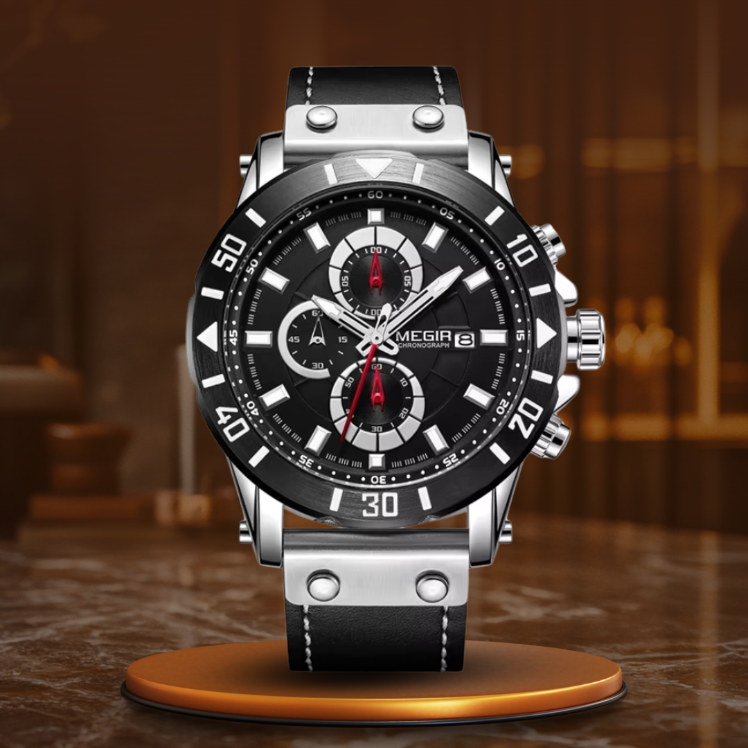 Dazzling Quartz Watch with Elegant Leather Strap