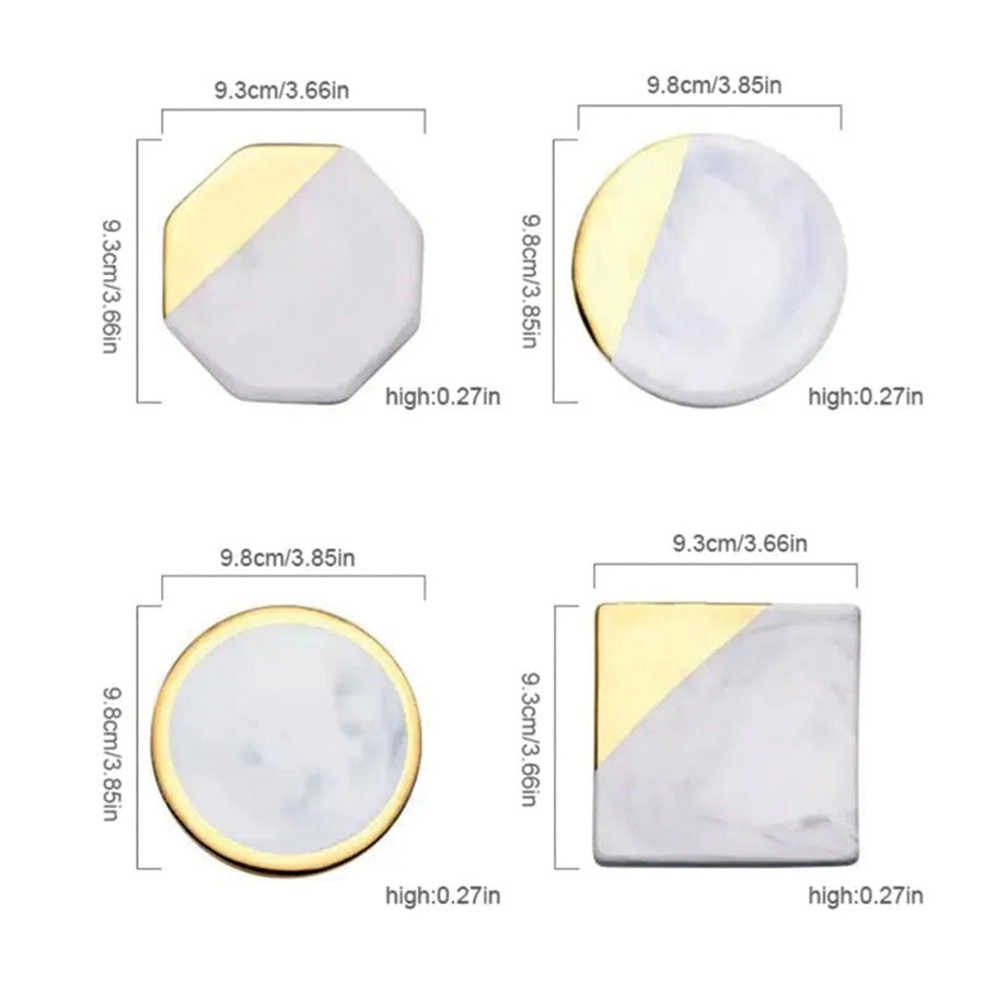 IvoraHome - Magnificent Ivory Marble Coaster Set for a Touch of Elegance in Your Interior