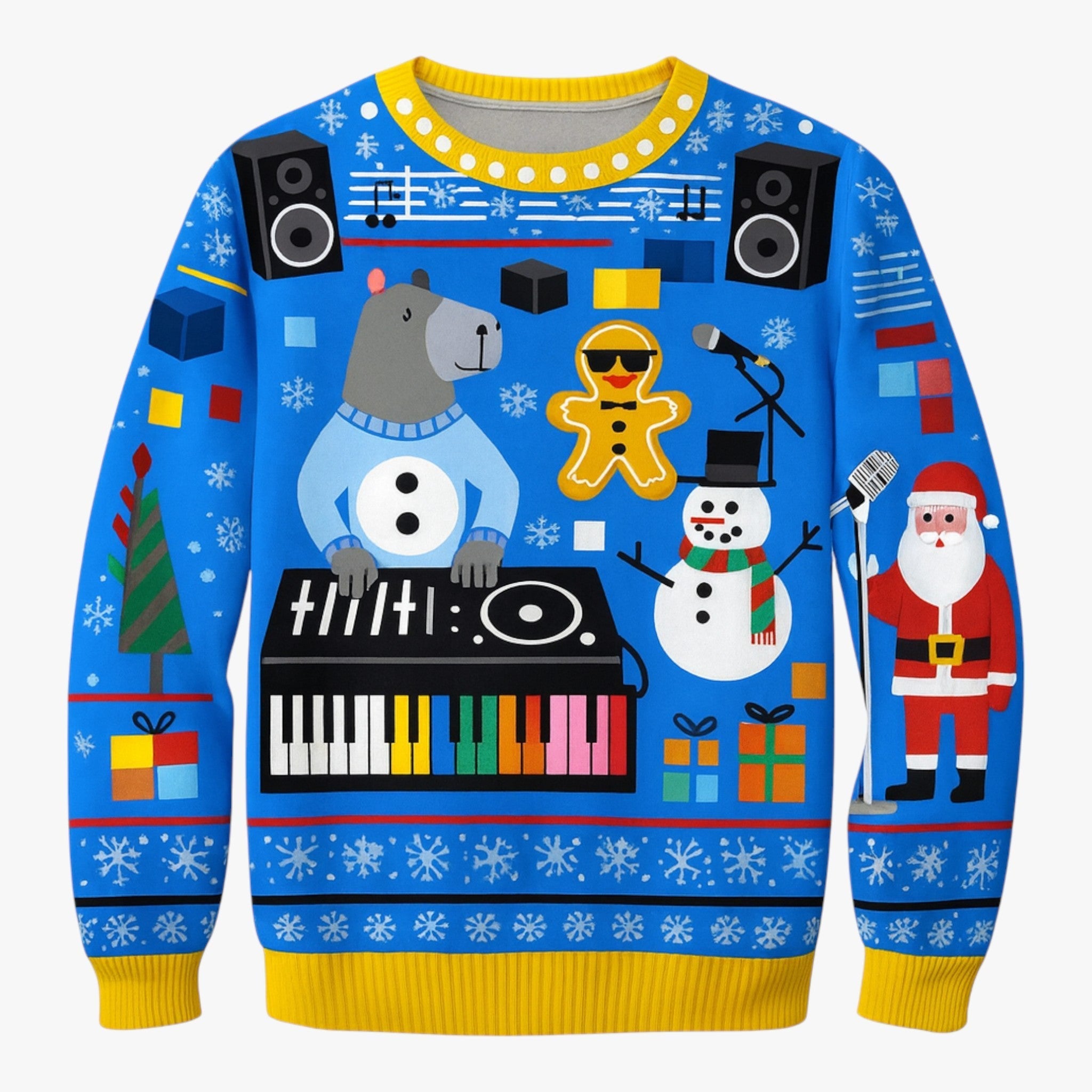 Exclusive Men's Christmas Sweater with Cute Animal Pattern β Perfect for Holiday Festive Mood