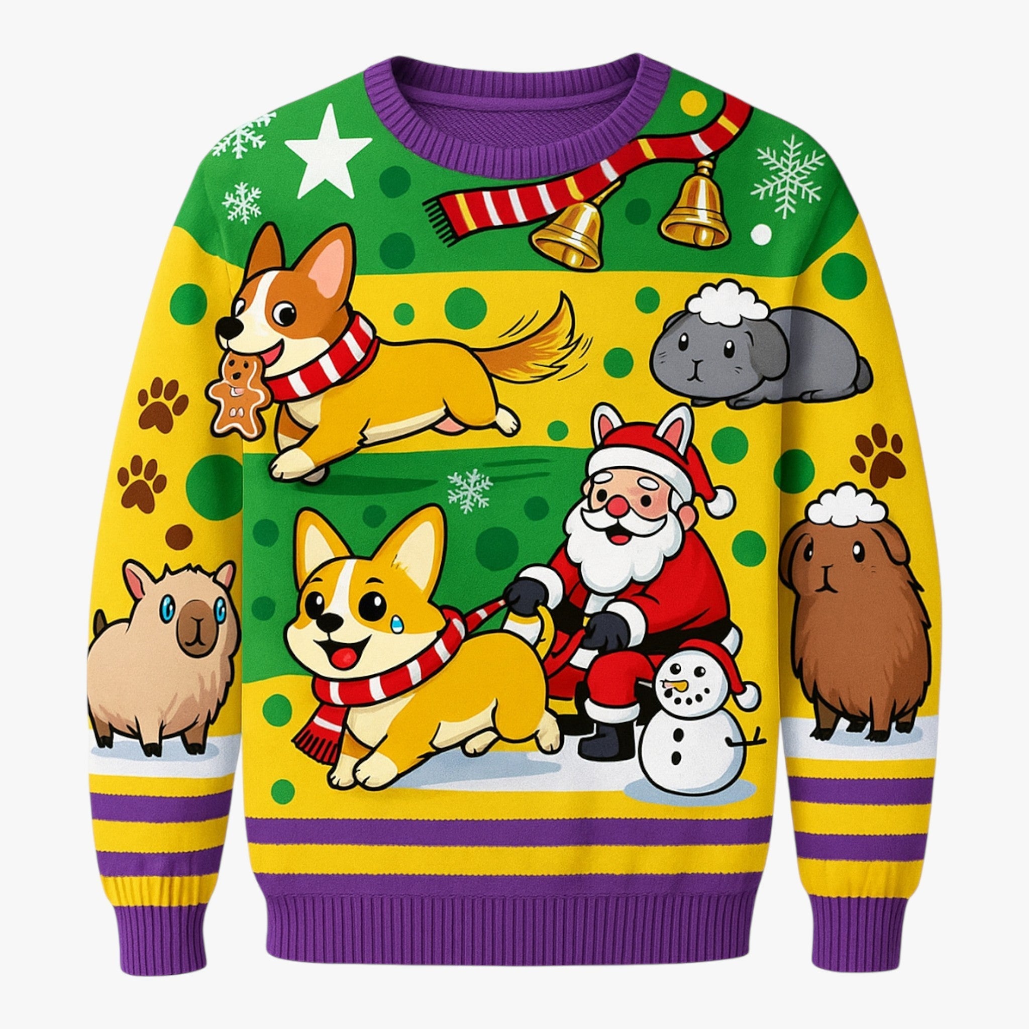 Exclusive Men's Christmas Sweater with Cute Animal Pattern β Perfect for Holiday Festive Mood