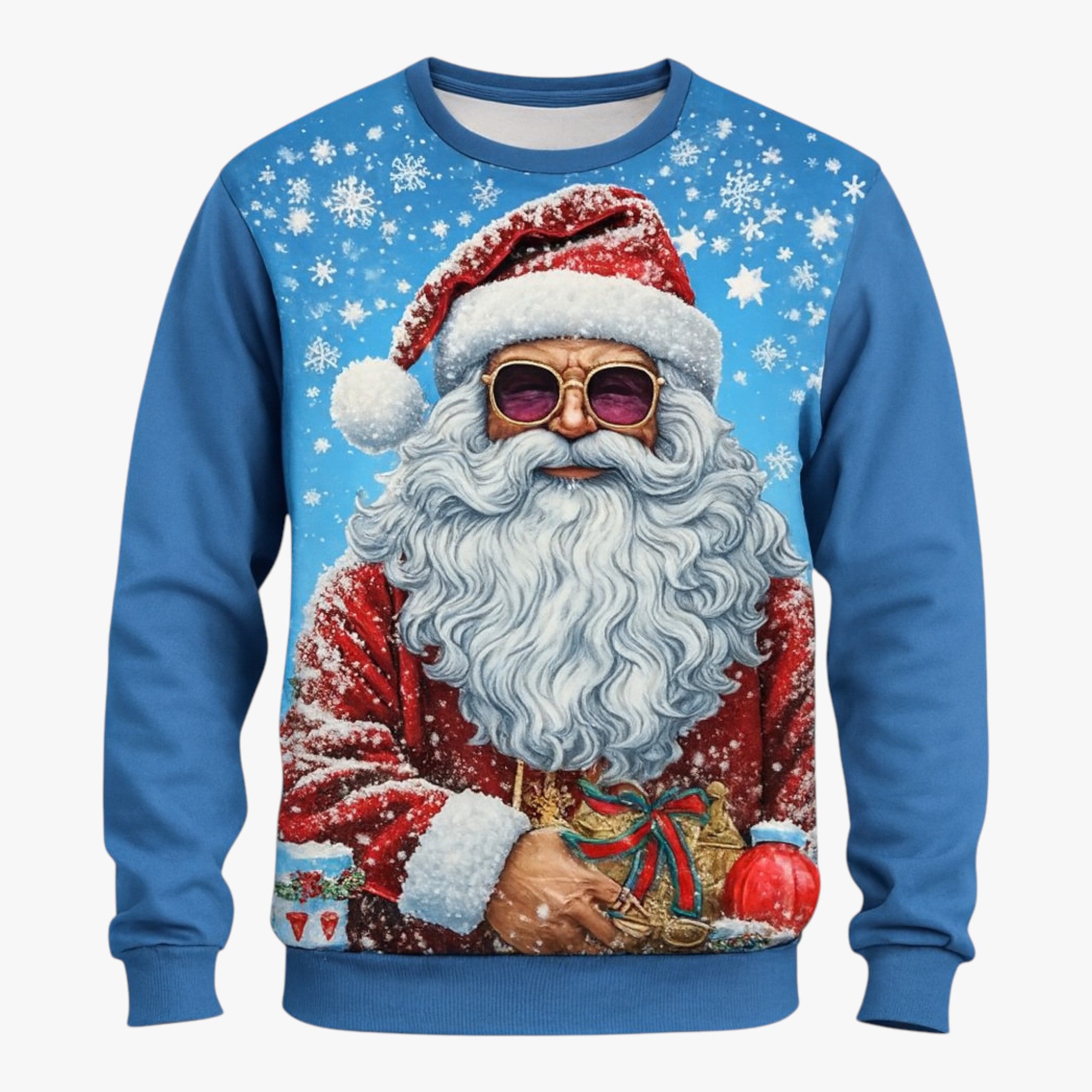 Elegant men's Christmas sweater with colorful music pattern - Perfect for parties and casual style