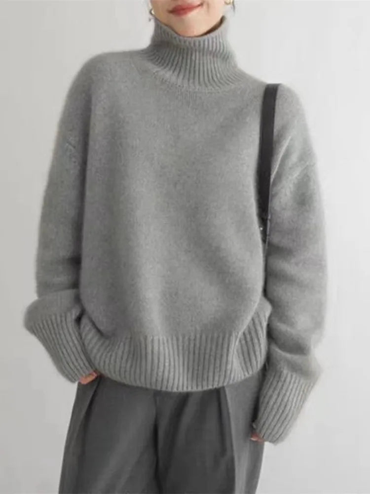 Risa - Elegant and Comfortable High Neck Turtleneck Sweater
