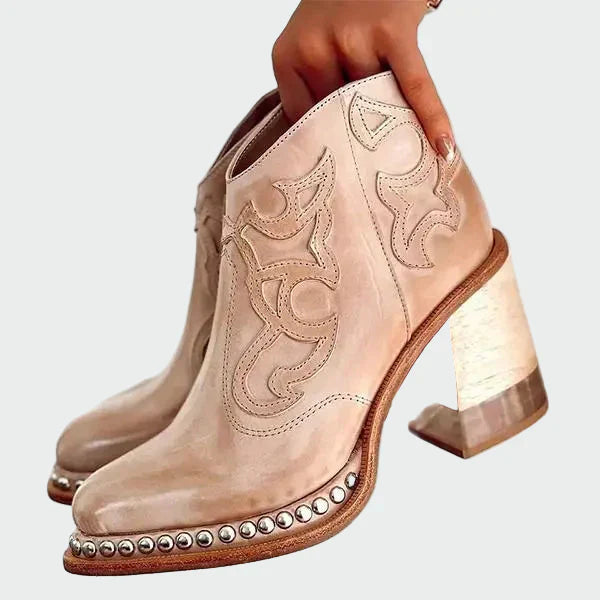 Stylish Embroidered Leather Boots