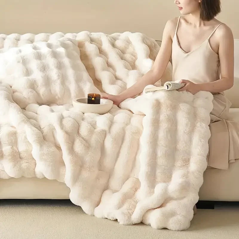 Luxurious Double-Sided Faux Fur Blanket – Ultimate Comfort, Soft and Elegant Home Accessory