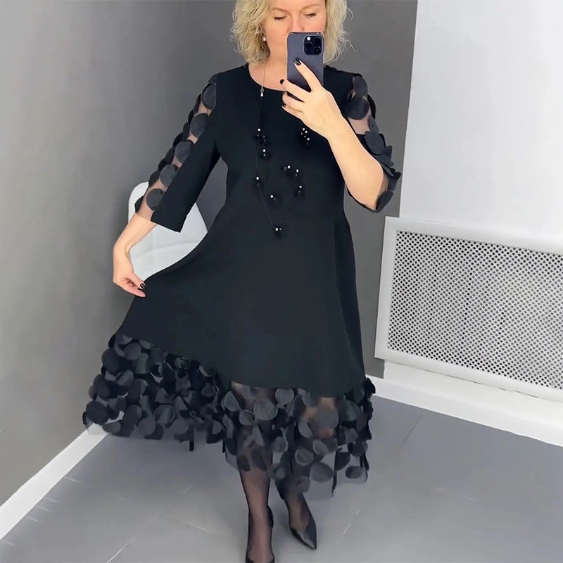 Demi | Flared Midi Dress with Polka Dot Decor 2