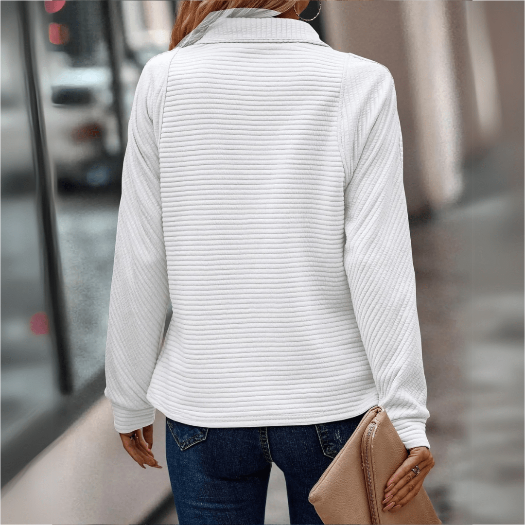 Jessica - Elegant half-zip sweater for a sophisticated style