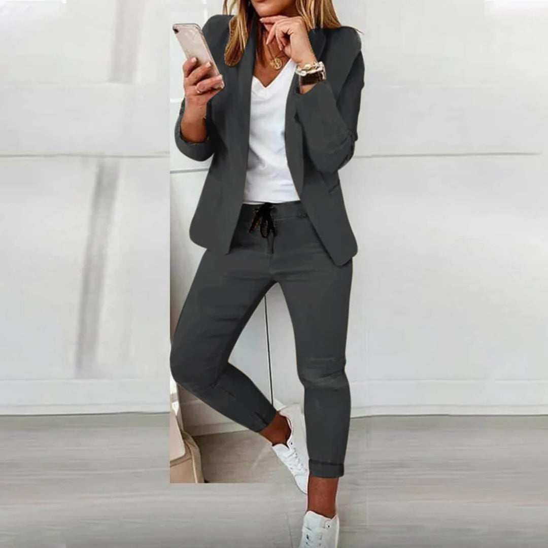 Look Chic and Comfortable with Florence: Women's Versatile Blazer & Jogger Set