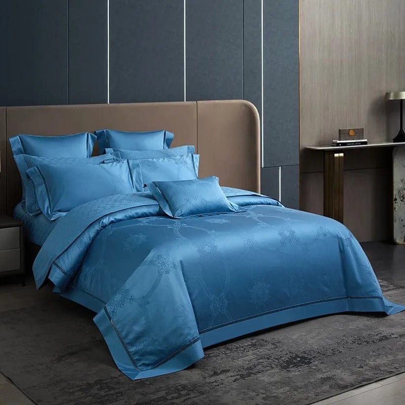 Luxury Blue Egyptian Cotton Duvet Cover Set β 200x230 cm with 2 Elegant Pillowcases