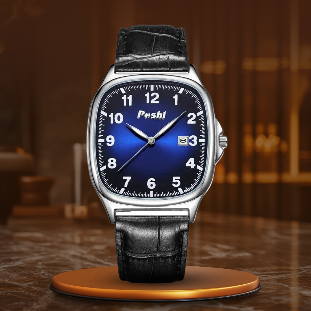 Elegant Quartz Watch with Fashionable Leather Strap