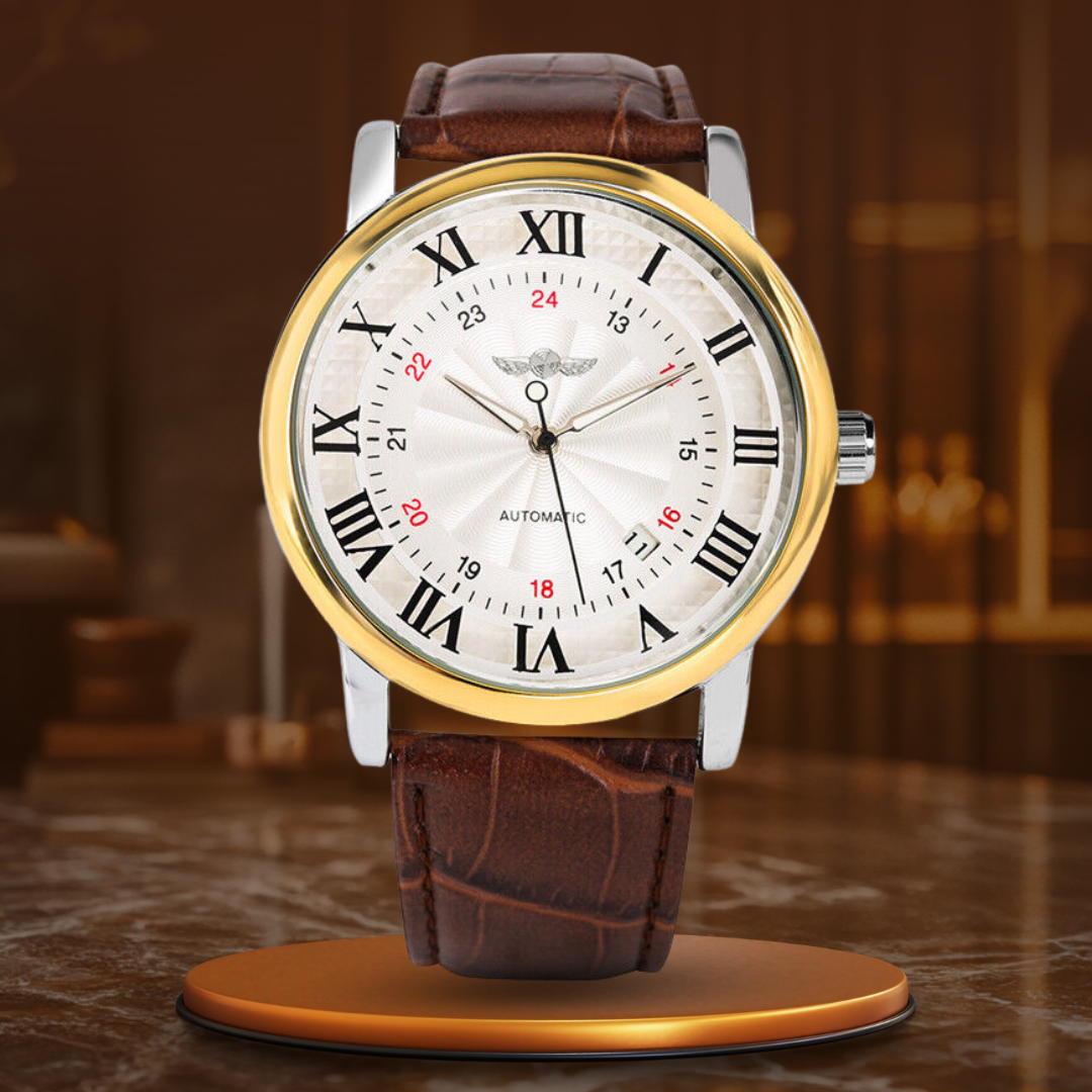 Luxury Genuine Leather Automatic Watch – Elegance and Sophistication on the Wrist