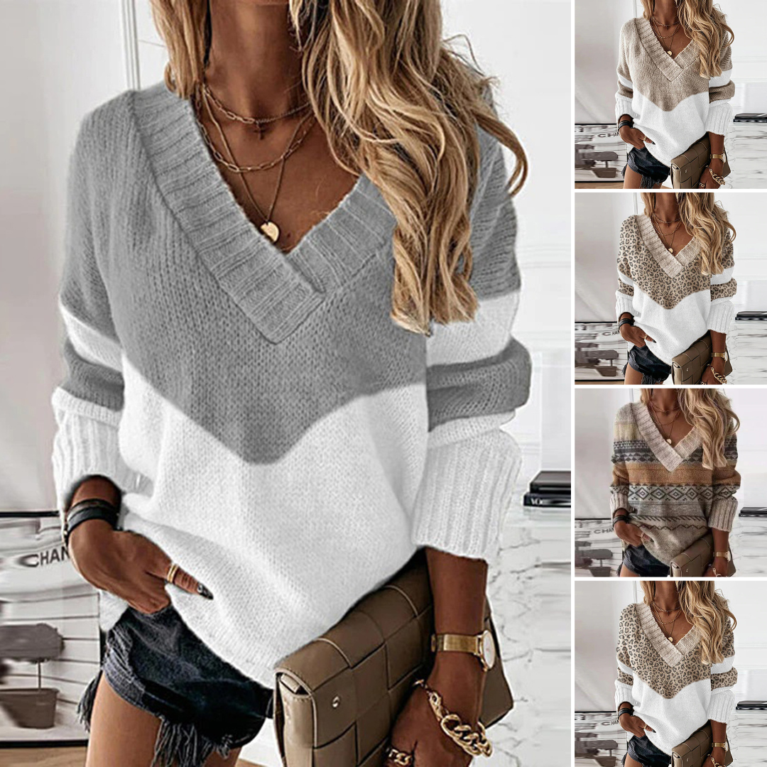 Stylish women's V-neck sweater for an elegant look