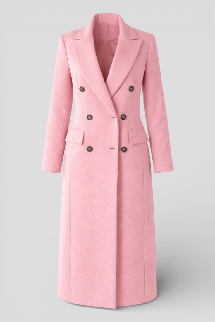 Trendy double-breasted flared coat