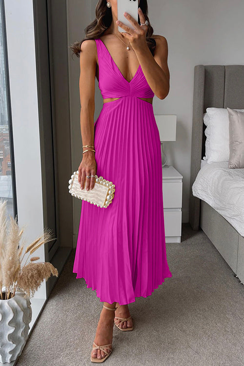 Elsa | Luxe Pleated Maxi Dress for Timeless Elegance