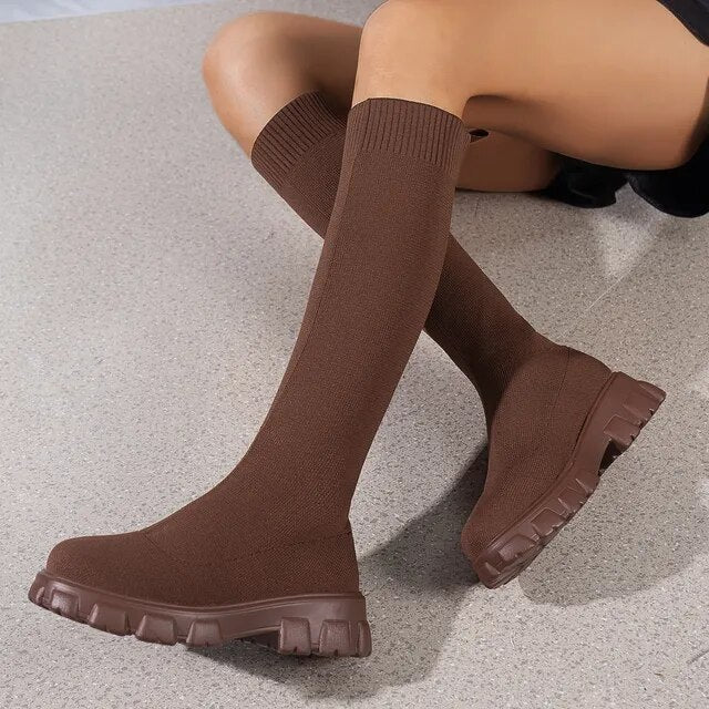 Women's Knee-High Sock Boots – Chic, Comfortable Everyday Style