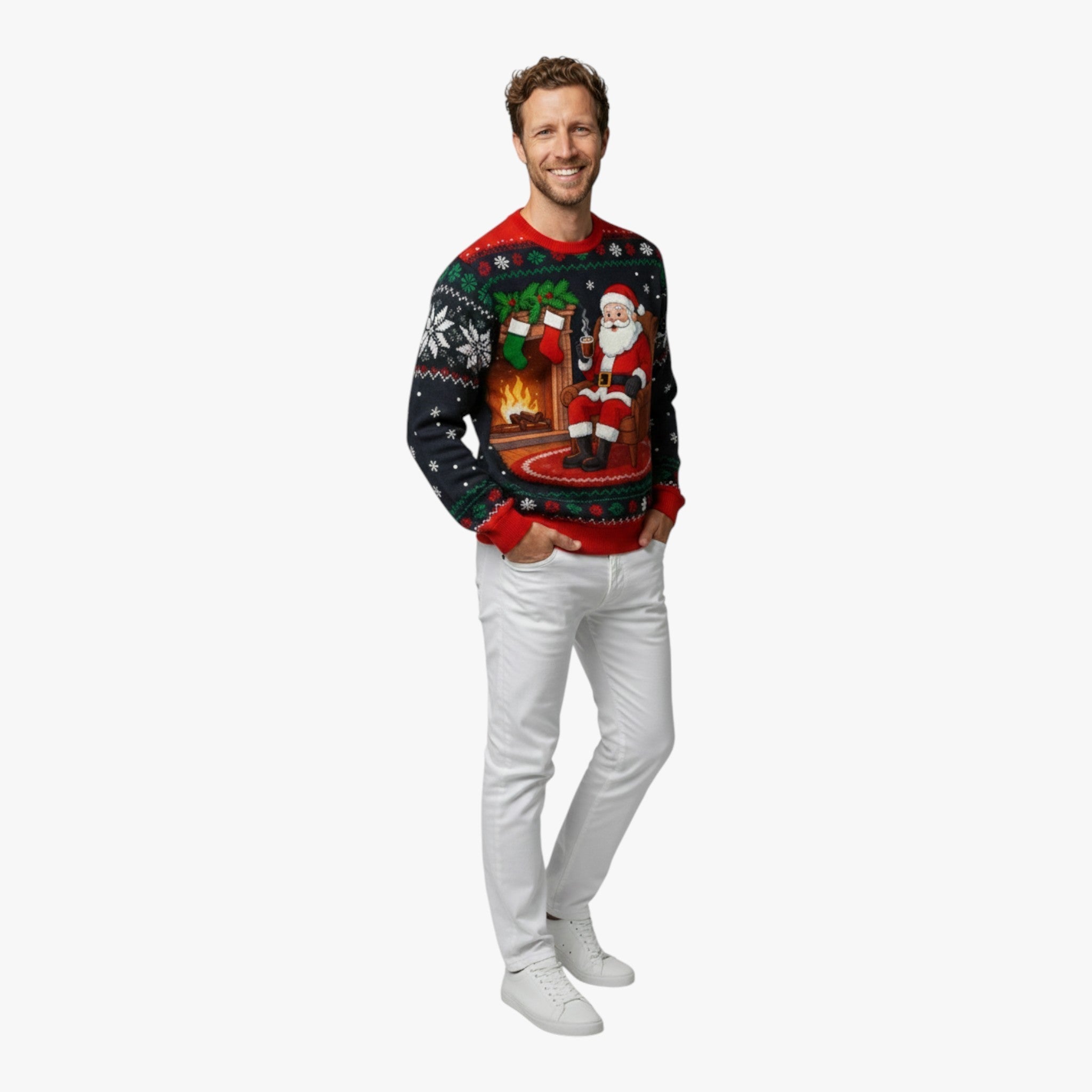 Luxury Fake Christmas Sweater for Men โ Perfect for Festive Holidays and Winter Adventures