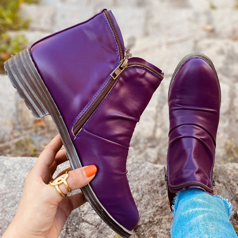 Women's Zip-Up Ankle Boots – Chic, Comfortable Everyday Style