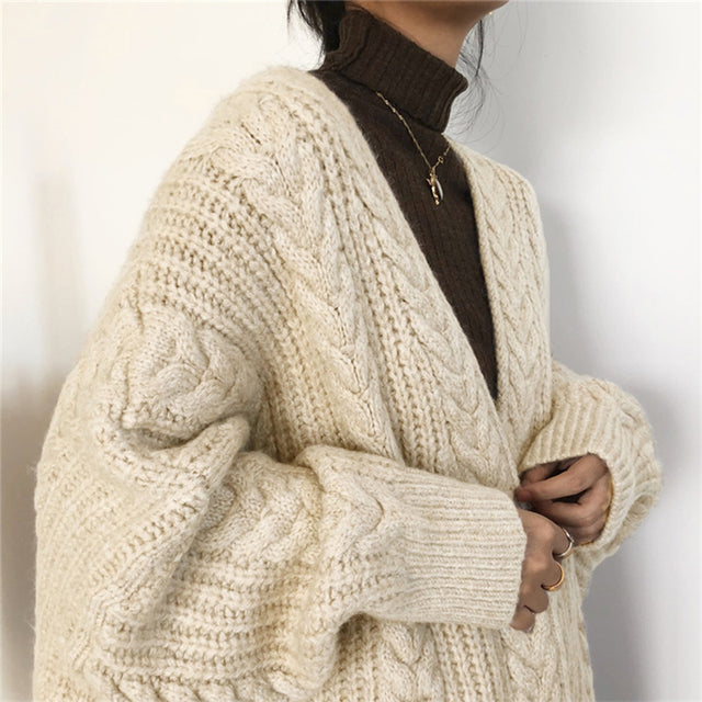 Women's Cozy Chunky Knit Cardigan - Soft, Warm & Stylish