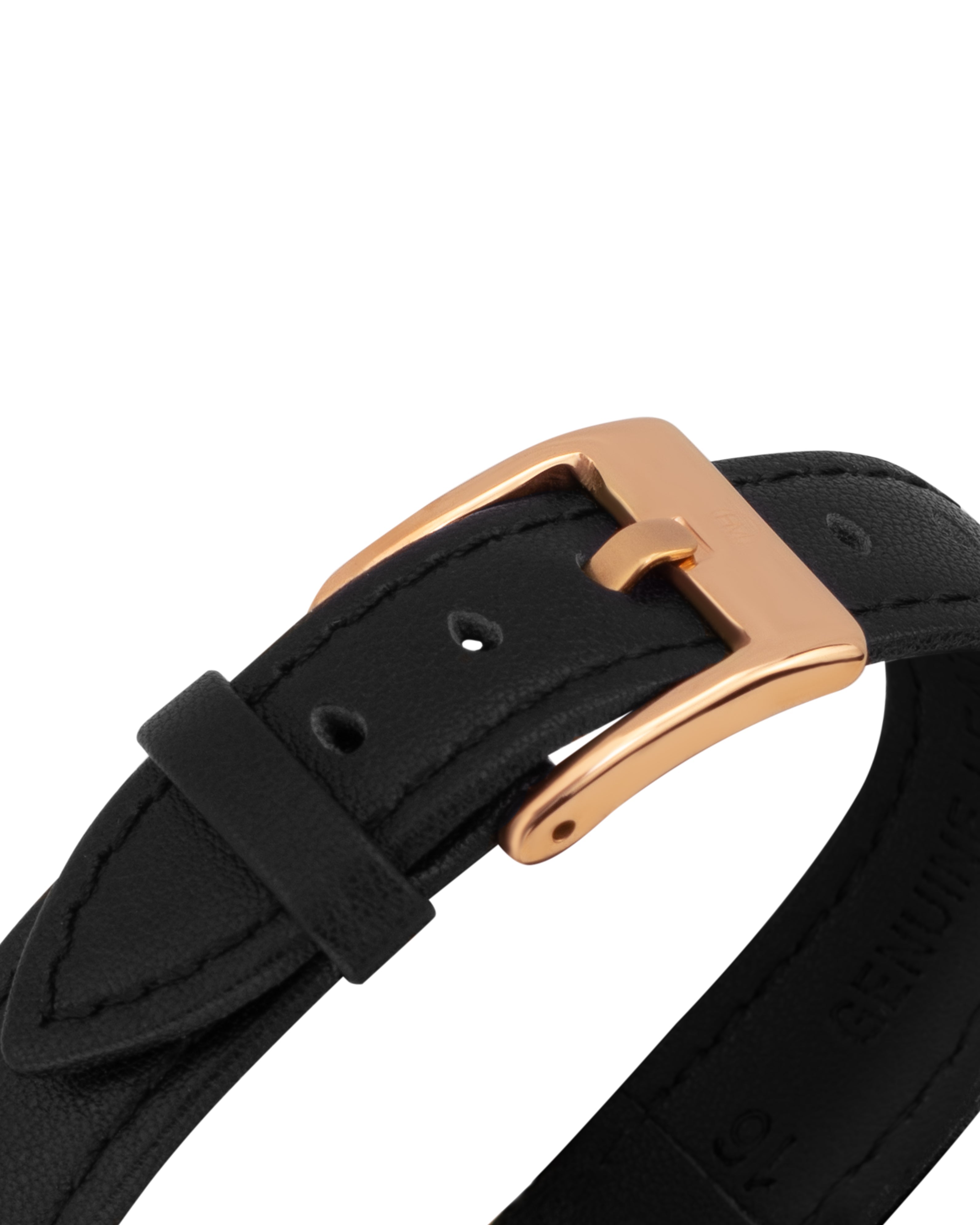 Black Square Watch with Rose Gold Finish, Elegant Black Dial, and Luxury Black Leather Strap