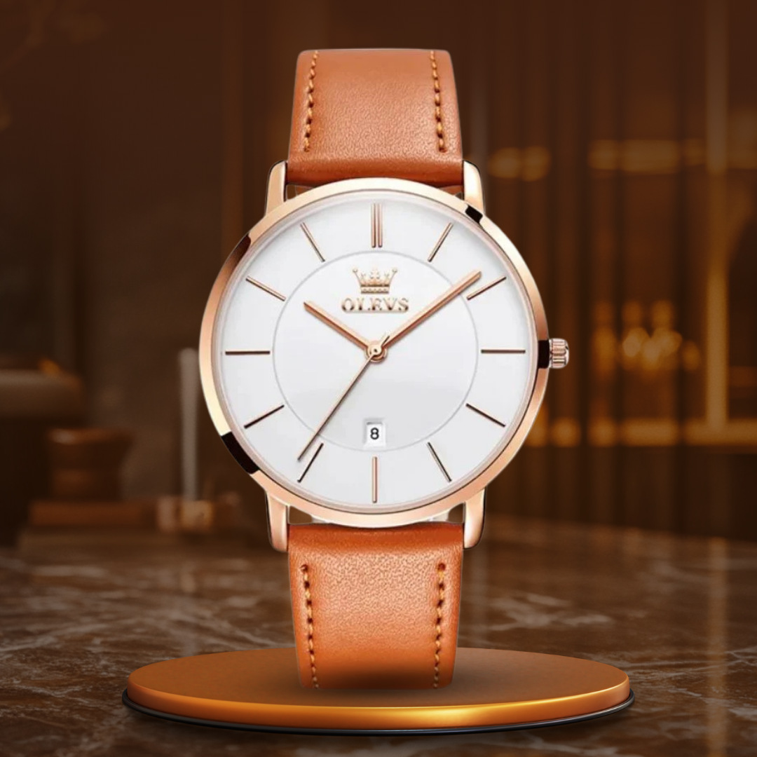 Elegant watch with sophisticated leather strap