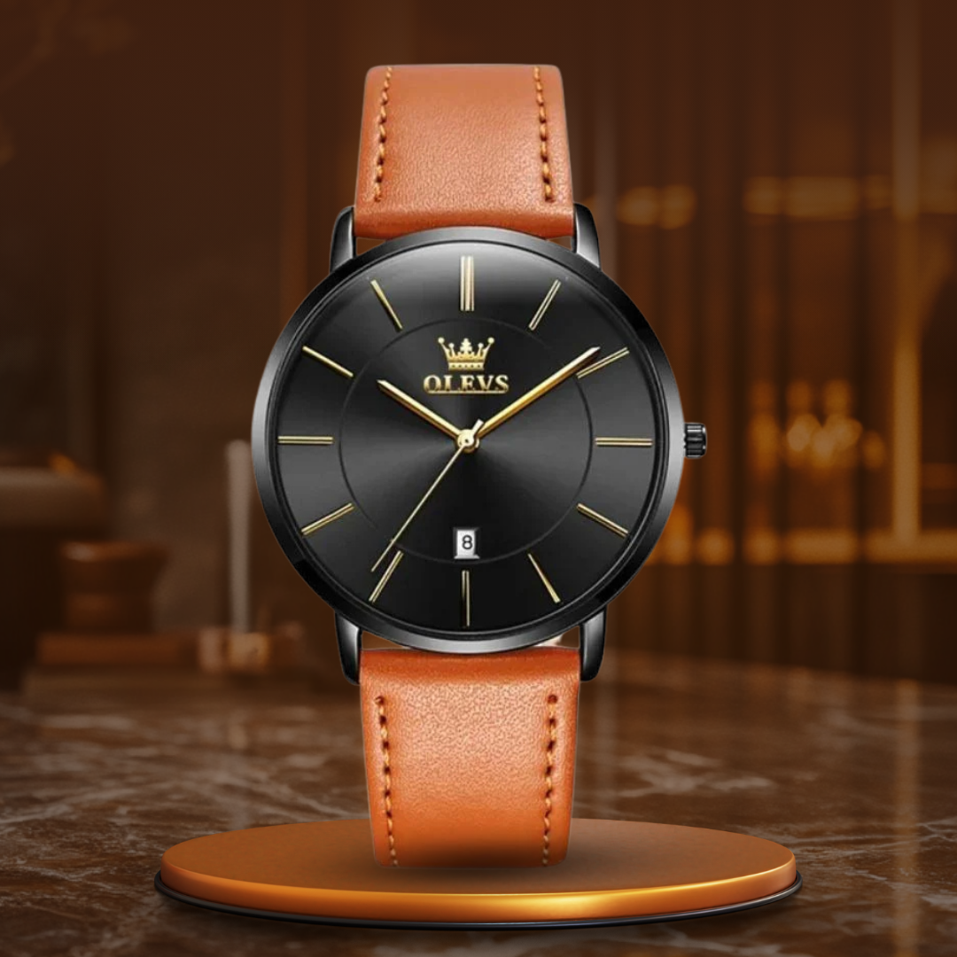Elegant watch with sophisticated leather strap