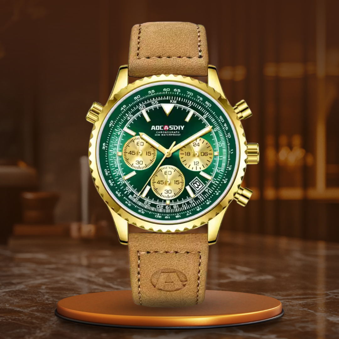 Luxury men's watch bracelet with chronograph and sophisticated features