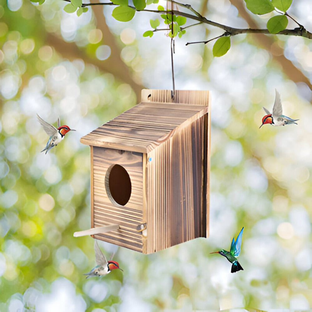 Virella - Sustainable Weatherproof Wooden Birdhouse for Your Garden