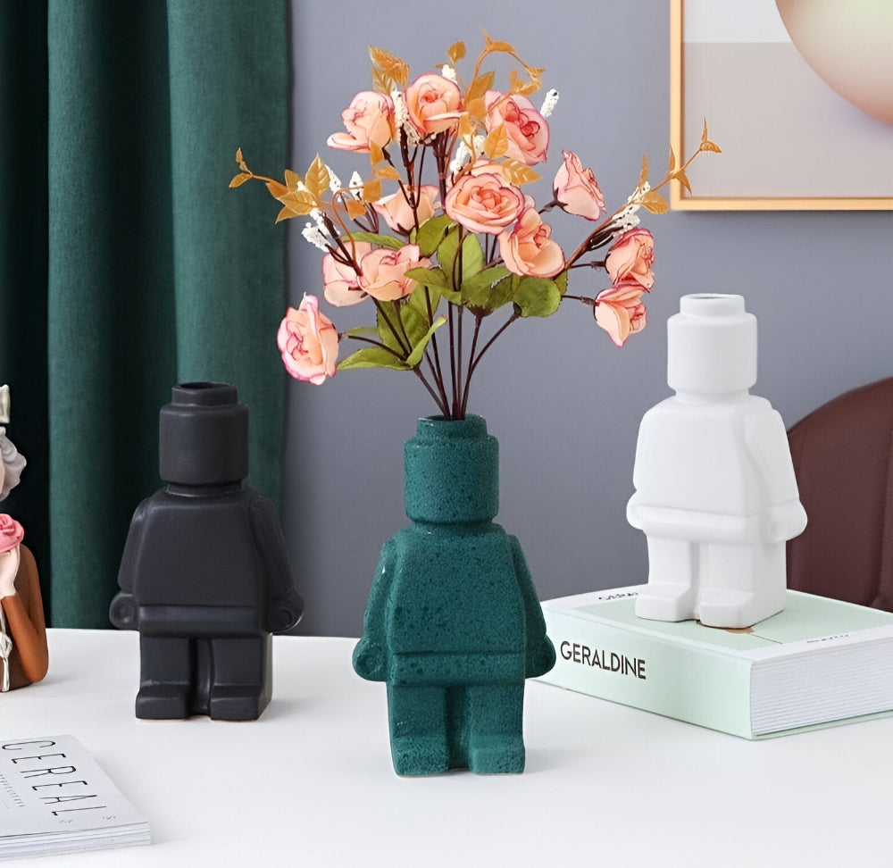 Larissa - Modern Robot Design Braided Plant Pot for a Unique Garden Touch