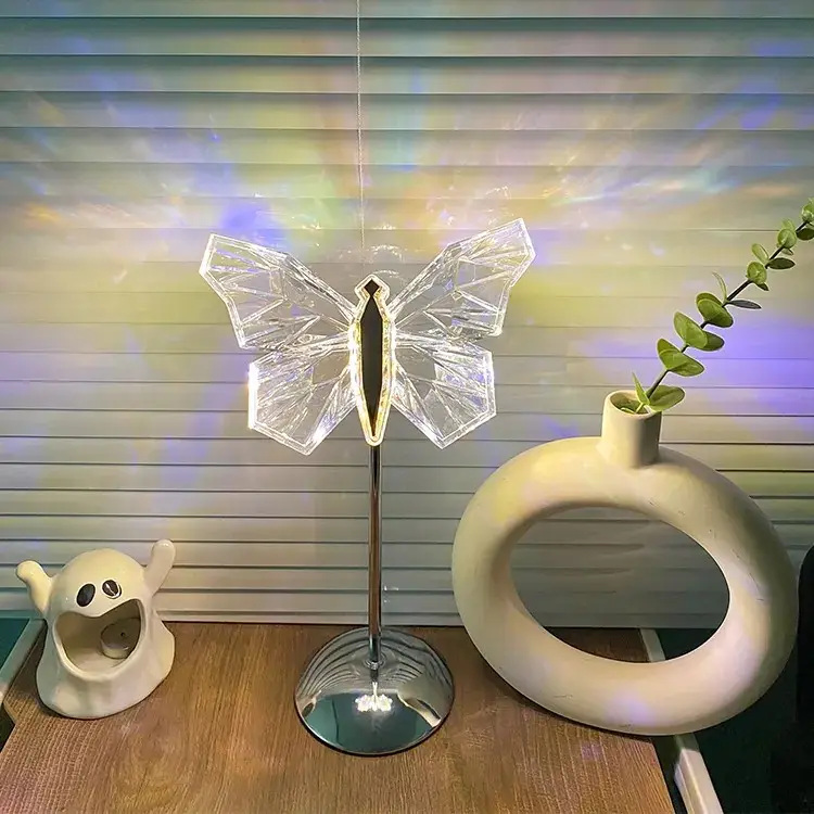 Elegant butterfly crystal table lamp for stylish living ambiance