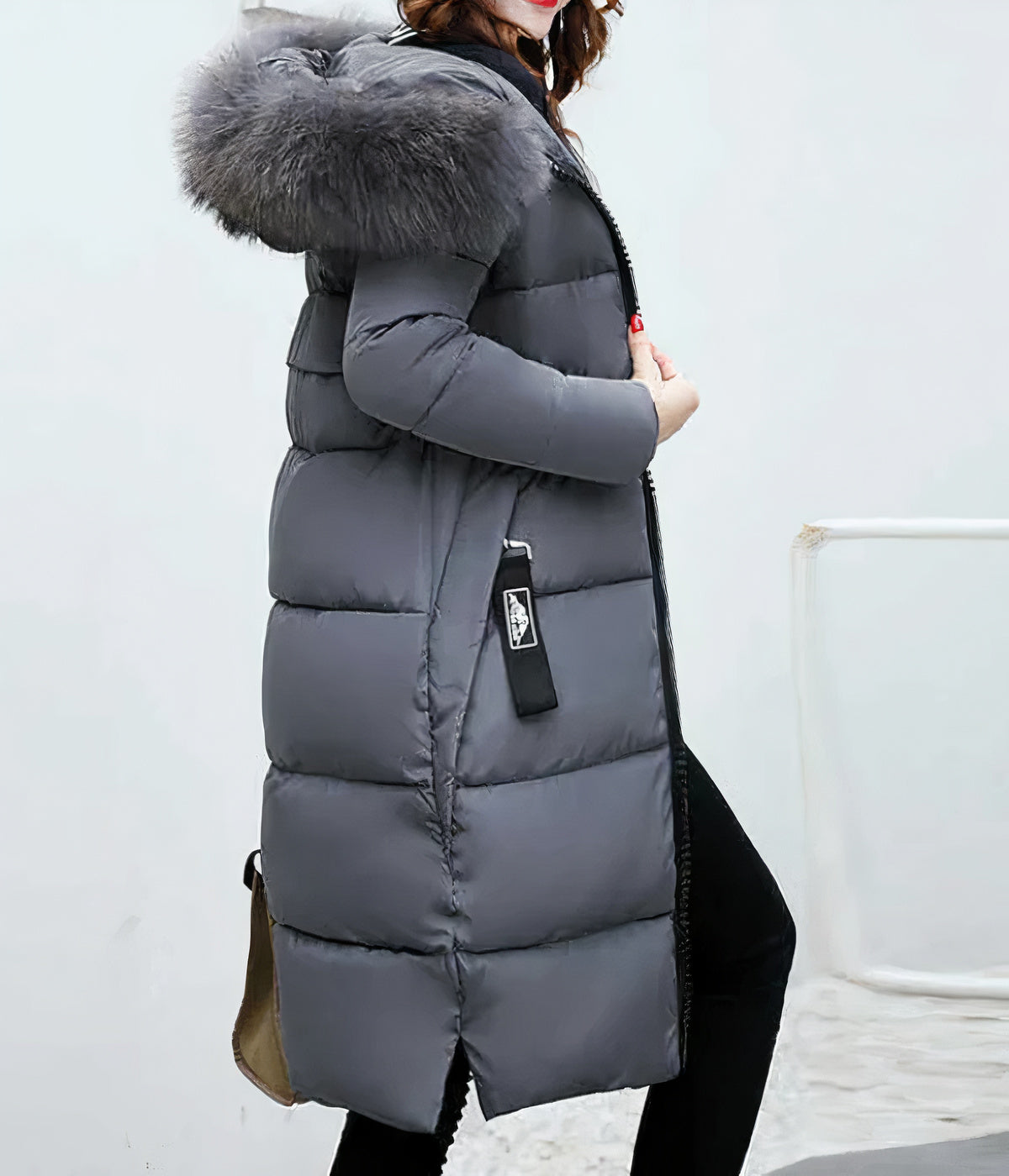 Joaquina | Elegant Long Coat with Fur Collar for a Sophisticated Style